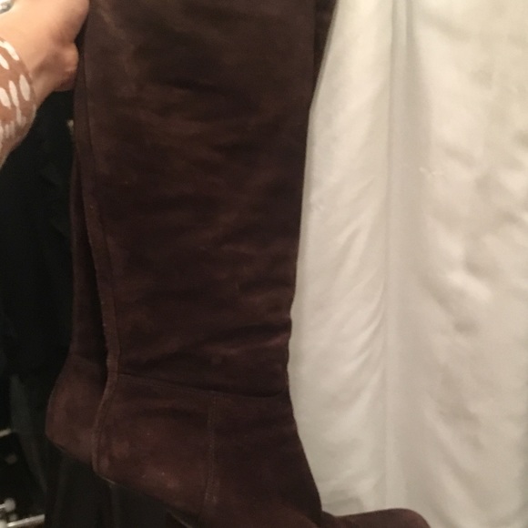 calzature donna Prada Moro Brown suede tall boots - Picture 6 of 8